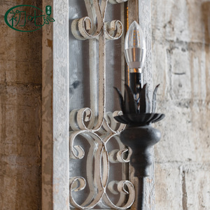 Lampe murale vintage en fer vieilli, effet lumineux rectangulaire, décoration intérieure, articles suspendus pour salon, salle à manger, balcon - Product Image 4