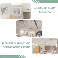 Système de ventilation et de climatisation, profil en aluminium de haute qualité, cadre en alliage d'aluminium, diffuseur d'air de plafond carré 4 voies HVAC