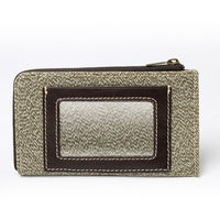 Dompet uang koin uang risleting kanvas Vintage klip uang desainer Mini dompet tempat kartu kredit ramping untuk pria