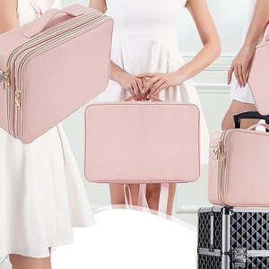 Maleta <span class=keywords><strong>de</strong></span> <span class=keywords><strong>Maquillaje</strong></span> <span class=keywords><strong>Profesional</strong></span> Impermeable con Múltiples Compartimentos y Compartimento para Brochas, Estuche <span class=keywords><strong>de</strong></span> Cosméticos para Artistas, para Almacenamiento en Escenario y Estudio - Product Image 6