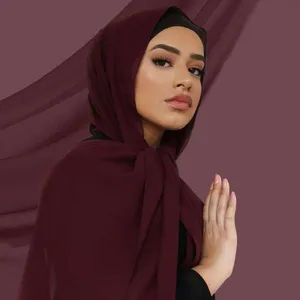 Novo Estilo de Venda Quente Mulheres Xales Muçulmano Sob Chiffon Cachecol Hijab