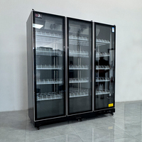 Réfrigérateur commercial à double porte pour boissons, vitrine verticale à refroidissement par air pour supermarché, épicerie et cave à vin