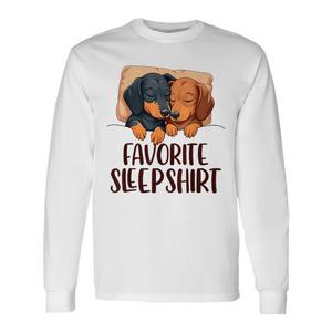 Camicia da notte a maniche lunghe per cani Dachshund Doxie, la biancheria da notte preferita per gli amanti degli animali domestici - Product Image 1