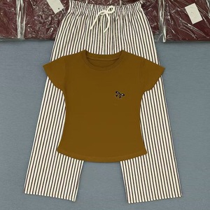 I-0755 Conjunto <span class=keywords><strong>de</strong></span> Camiseta y Pantalones <span class=keywords><strong>de</strong></span> Moda para Mujer, Conjunto Clásico Informal <span class=keywords><strong>de</strong></span> 2 Piezas, Conjunto Sencillo <span class=keywords><strong>de</strong></span> Camiseta y Pantalones para Mujer - Product Image 2