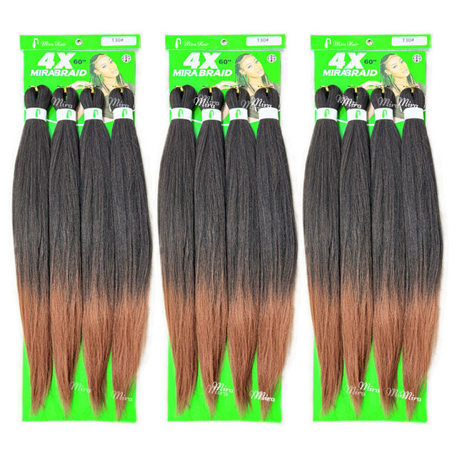 4X Pre-Stretched Yaki Box Braids Hair 60Inch 400g Hot Water Setting Bulk Flame Retardant Synthetic Fibre Wicks Crochet Extension