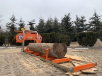 Scierie portative RS18G - Machine de découpe du bois automatique pour la ferme et la foresterie |   Scie à ruban compacte horizontale avec moteur à essence