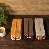 Sac de rangement cosmétique en papier kraft imperméable et écologique, sac cadeau portable, peut être utilisé pour le rangement en voyage