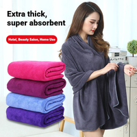 Serviette en microfibre OEM/ODM de luxe 400-420 g/m², taille et logo personnalisés, super douce, séchage rapide, inaltérable, pour cheveux et salons de beauté