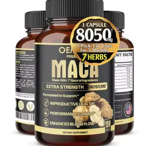 Maca Capsules For Men Power, Black Maca Root Capsules, Healthife Maca Root Capsules 8050mg Improve Men Strength