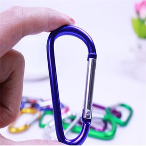 Promosi bentuk D gantungan kunci kustom aluminium Mini kait jepret dengan lubang klip Carabiner aluminium murah untuk penyambung - Product Image 6