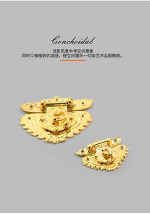 Accessoire pour sac, boîte en bois de style chinois avec serrure et boucle décorative en forme de cœur, boîte en bois avec boucle décorative, fermoir de boîte - Product Image 5