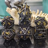 Dés creux de dieu de la mort, dés de zombie, ensemble de dés creux en métal ensemble de dés Cthulhu pour accessoires de jeux de table du MDN