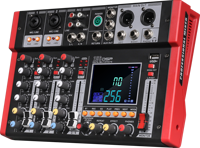 Mixer Audio Konsol Siaran Mini 4/6 Kanal Harga Pabrik TM untuk KTV Keluarga dengan Micro-USB Metal Prosesor Efek 256 Rekaman