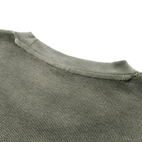 T-shirt Premium Homme 325g en Maille Gaufrée Teinte par Pulvérisation, Effet Vieilli, Bords Bruts, Lavage Partiel Effet Usé, Coupe Ample Streetwear, Manches Courtes, ODM OEM