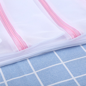 Sacs à linge en maille fine avec fermeture éclair, organisateur de vêtements rectangulaire en polyester pour la salle de bain - Product Image 4