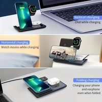 Stasiun Pengisi Daya Nirkabel Cepat 15W 3 in 1 |   untuk iPhone 16 15 14 13 Pro Max/Pro, IWatch Ultra 10/9/8 7/AirPods 4/3/2/Pro/pro2