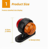 Feu de position latéral LED double face mini 12V 24V avec base en caoutchouc pour camion, remorque, pick-up, poids lourd, bus
