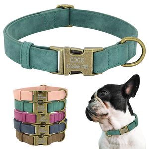 <span class=keywords><strong>Collar</strong></span> de identificación de perro personalizado, con hebilla de Metal, cuero acolchado para perros pequeños y medianos, Pitbull Buldog - Product Image 1