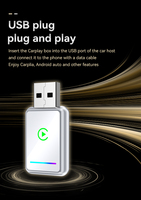 Adaptateur sans fil CarPlay Android Auto blanc 2 en 1, dongle USB CarPlay