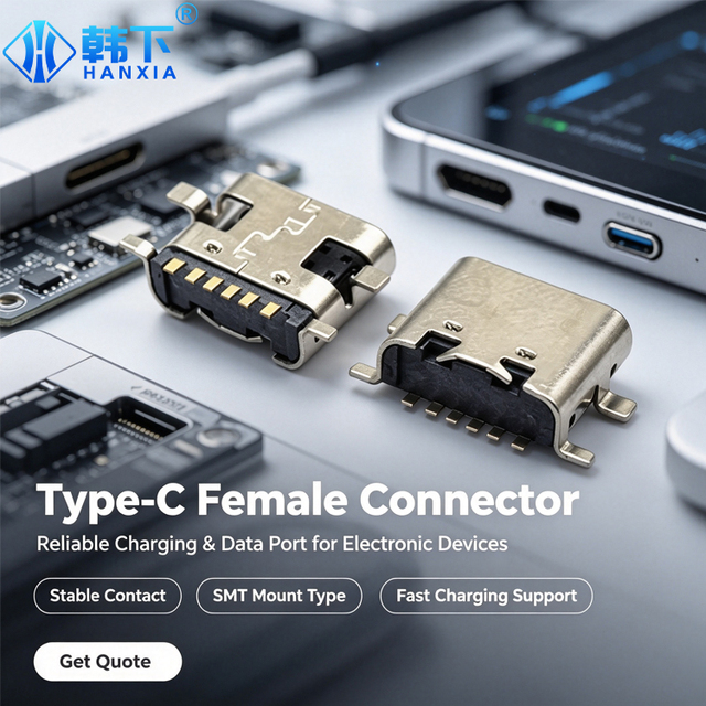 Factory Wholesale SMT 6 Pin Female Usb Type c Socket Connector