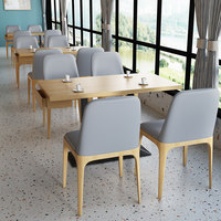 Diseño Moderno de Bar Restaurante Retro de Lujo en Madera, Sofás y Sillas de Cuero para Cafetería Naranja, Mesas para Proyectos de Restaurantes
