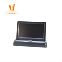 Penjualan laris Monitor LCD TFT mobil 4.3 "layar sentuh kaca spion lipat dasbor Carplay RGB pengganti portabel untuk truk