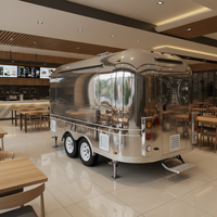 Remorque alimentaire en acier inoxydable, chariot à charcuterie, station de café, camions de restauration, camion de crème glacée, acheter un camion de restauration