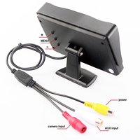 Monitor de Coche OEM de Fábrica DC9V-36V, Pantalla HD de Marcha Atrás para Estacionamiento, OLED de 4.3 Pulgadas 16:9 a Color, Pantalla de Visión Trasera, 2 Entradas de Video, 1 Año de Garantía