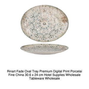 Plato de Servir Ovalado Fade de 30.6 × 24 cm, Porcelana Fina Premium con Impresión Digital Rinart - Product Image 2