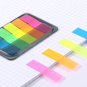 Marcadores de página Foska, pestañas de índice adhesivas de Color fluorescente de plástico resistente al agua para marcadores o etiquetas de lectura, gráficos de medidas - Product Image 1