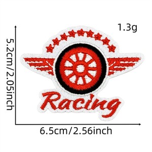 Hot bán New Trắng đen ô tô đua xe trò chơi chủ đề sắt trên thêu người đàn ông quần áo các bản vá lỗi cho trang trí - Product Image 2