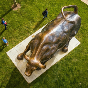 Statua del Toro di Wall Street in Bronzo <span class=keywords><strong>Antico</strong></span> a Grandezza Naturale, Finitura Patinata, Dimensioni Personalizzabili, Scultura in Metallo per <span class=keywords><strong>Giardino</strong></span> - Product Image 6