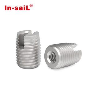 Insertos autorroscantes ranurados M6x12, equivalente a <span class=keywords><strong>Ensat</strong></span> 302, con rosca externa M9, para madera, plástico y aleaciones ligeras, para fábrica ODM/OEM - Product Image 2
