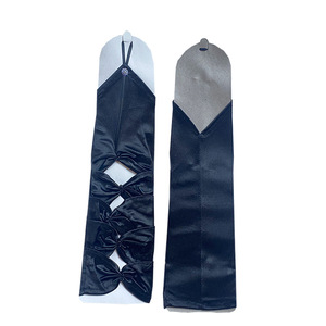 Nouvelle mode, gants de cyclisme fins et sexy sans doigts, avec nœud en satin, manches longues, dentelle ajourée en maille, pour usage nuptial - Product Image 3