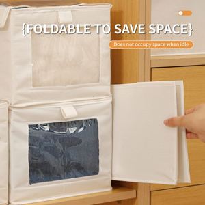 New Household <b>Wardrobe</b> Clothes Organizer Foldable Oxford Fabric Closet Storage <b>Box</b> for Clothes with Lid - Product Image 5