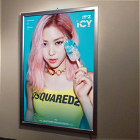 Cadre d'affichage lumineux LED pour affiches, boîte à lumière publicitaire avec cadre à clipser en aluminium, cadre photo LED pour affiches