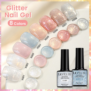 LILY'CUTE Vernis à ongles gel pailleté effet sable mouvant haute brillance, densité étoile fine, étanche, sans rinçage, ligne de finition, 48 couleurs - Product Image 4