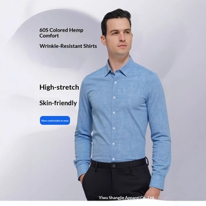 <span class=keywords><strong>Chemise</strong></span> Homme Personnalisable 2026 Nouvelle Collection en <span class=keywords><strong>Lin</strong></span> et Coton Supima Couleurs Années 60 Sans <span class=keywords><strong>Repassage</strong></span> Haute Élasticité Idéale pour le Travail et les Trajets Quotidien Vente en Gros - Product Image 2