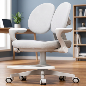 Modern Ergonomic <b>Living</b> <b>Room</b> <b>Chair</b> With Split Back Plastic Base Fabric Upholstery Minimalist Design Home Office Furniture - Product Image 5