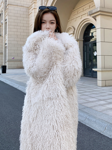 Chaqueta Larga de Piel Sintética Personalizada con Solapa, Chaqueta de Piel Sintética de Manga Larga para Mujer, Abrigo de Piel Sintética de Talla Grande, Cortavientos y Cálido - Product Image 3