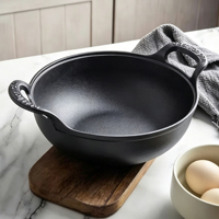 Cocotte en fonte avec couvercle en verre, pot profond rond pour soupes, ragoûts, hot pot, ustensile de cuisson antiadhésif