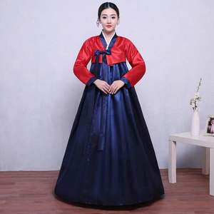 Costumes de danse <span class=keywords><strong>traditionnelle</strong></span> coréenne pour femmes, ensembles de costumes de scène Hanbok, en polyester, style palais ancien - Product Image 4