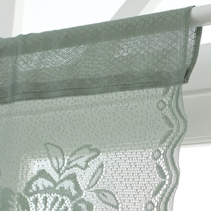 Rideau de cuisine française double couche en dentelle transparente pour café floral décoratif de style américain Rideau court en tulle transparent pour villa - Product Image 4