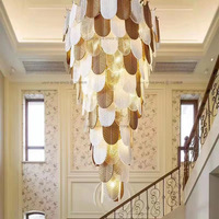 Villa duplex escalier lustre suspension Art feuilles bar hôtel maison décor moderne haut plafonnier
