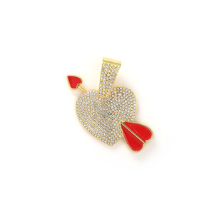 Accesorios Hip Hop, Cadena Cubana con Diamantes, Collar con Colgante <span class=keywords><strong>de</strong></span> Corazón, Accesorios <span class=keywords><strong>de</strong></span> Moda para Hombre - Product Image 5