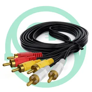 Аудио видео rca кабели 3 rca к ТВ кабель av папа 3RCA кабель кабельный разъем