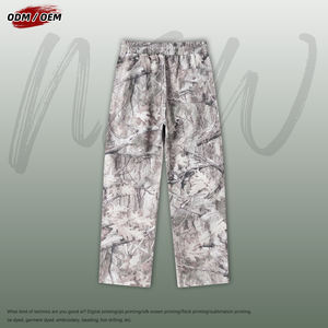 Pantalon décontracté streetwear camouflage imprimé par transfert thermique en laine, style baggy, taille élastique, service OEM disponible, coupe ample - Product Image 4