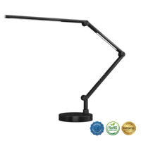 Lampe de bureau LED pliable en métal, double source lumineuse, base 95Ra, tactile, intensité et couleur réglables, alimentation CA, pour bureau, étude, écriture