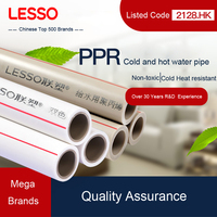 Lesso Excellente Flexibilité Ppr Tuyaux Alimentation en Eau Haute Température Résistance Plastique Blanc Meilleur Prix 20 Mm Ppr Tuyaux