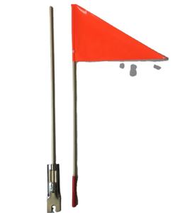 Caldo logo personalizzato rosso giallo verde arancione pvc bici bicicletta marcatura di sicurezza avviso bandiera con palo in fibra di vetro - Product Image 1